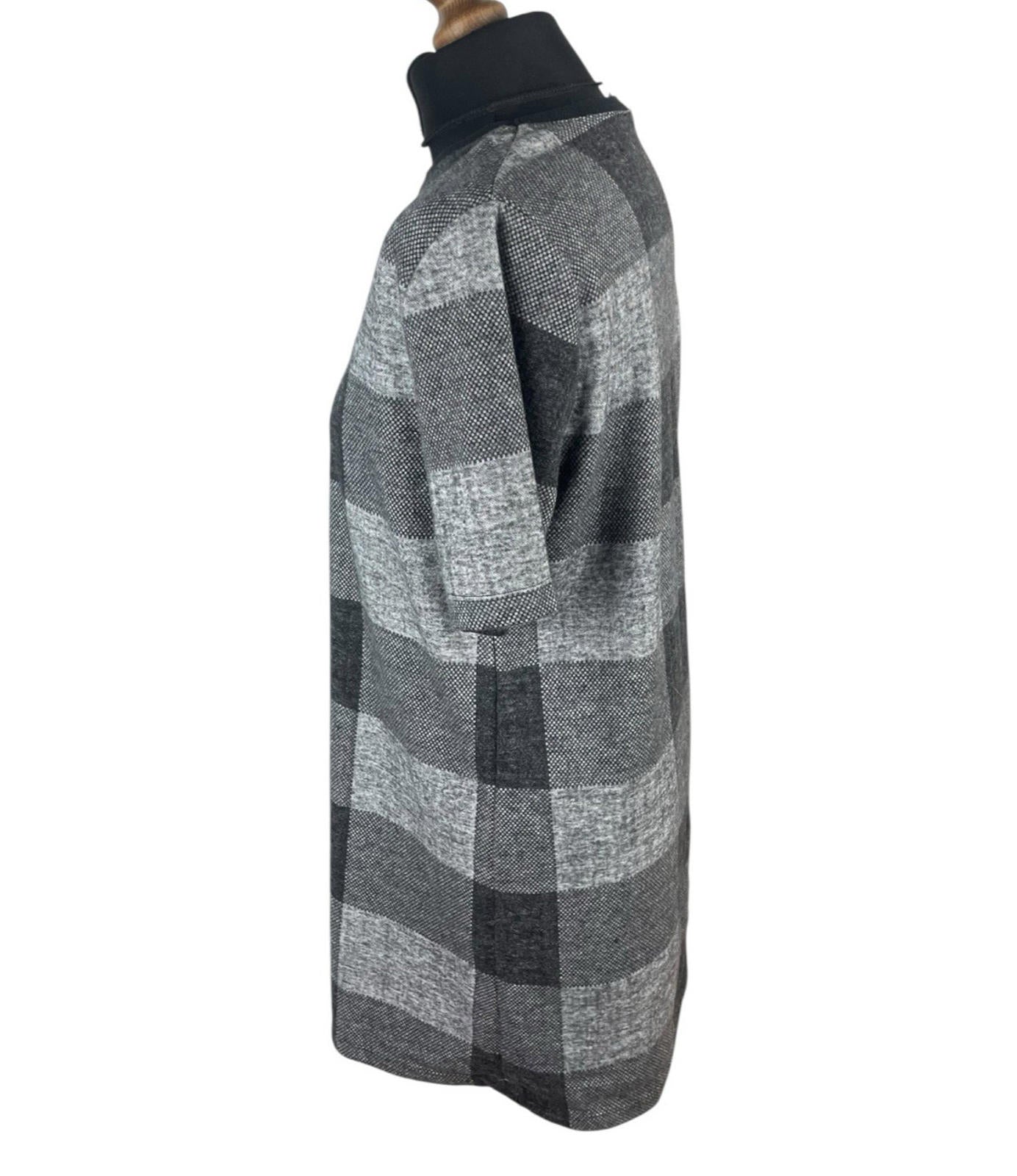 River Island Grey Check Jumper Dress Short Sleeve Women’s UK Size 10