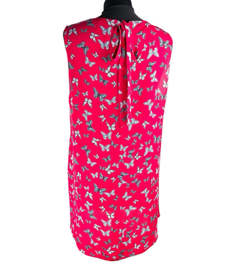 George Red Thin Vest Top Butterfly Print Women’s UK Size 16