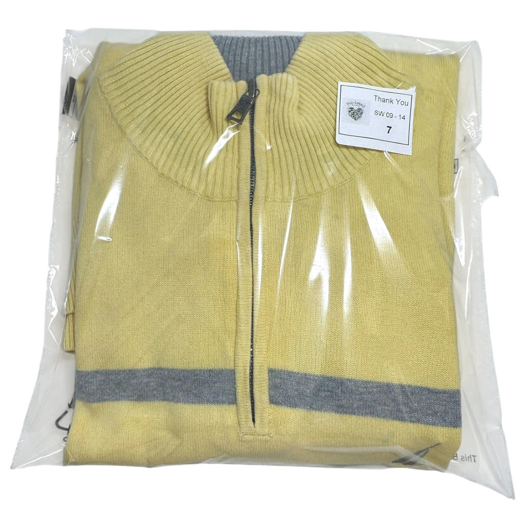 Nautica Knit Jumper Men's UK Size XL Yellow Long Sleeve 1/4 Zip Embroidered Logo