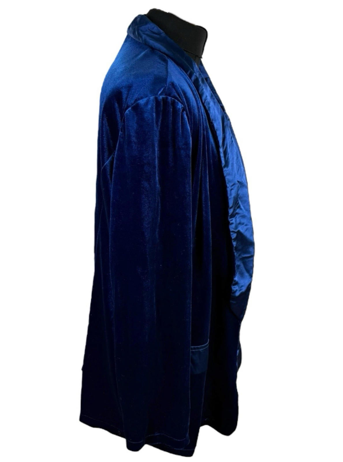 Shein Blue Velour Blazer Jacket Collared Women’s UK Size XL (14-16)