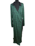 Lipsy London Green Midi Dress Collared Belted Stretch Women’s UK Size 20