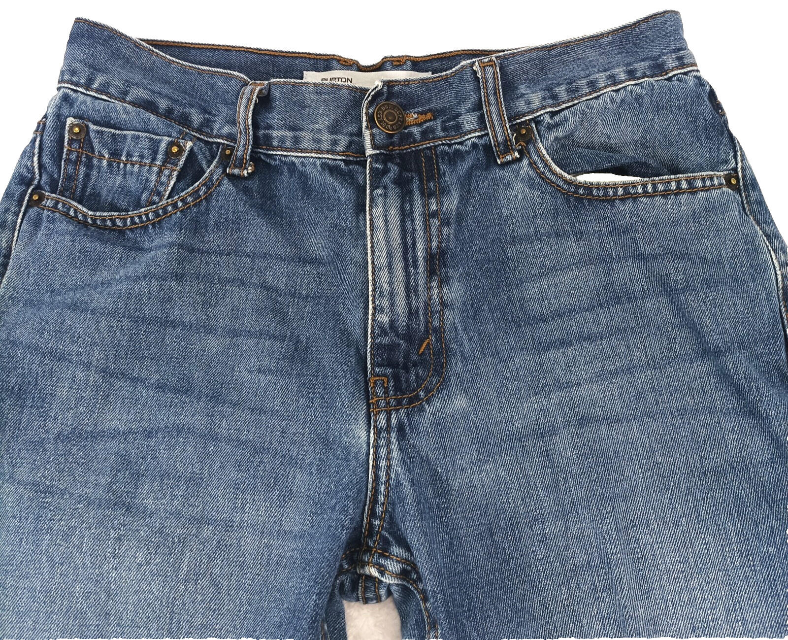 Burton Jeans Men's UK Size W30 L32 Blue Denim 5 Pocket Straight 100% Cotton