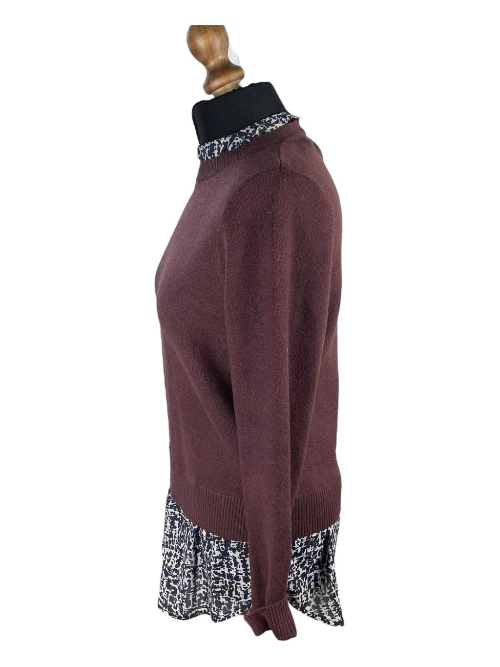 Next Mock Shirt Jumper Brown Long Sleeve Women’s UK Size S