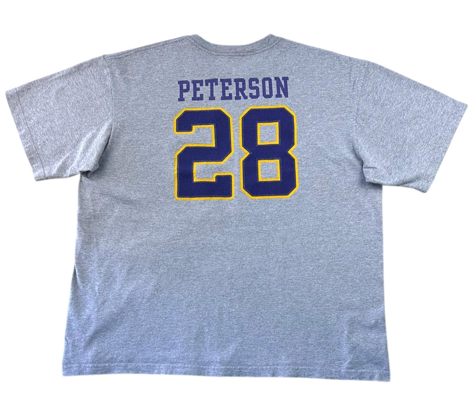 Reebok T-Shirt Men's UK Size XL Grey Vikings Short Sleeve Crew Neck Peterson