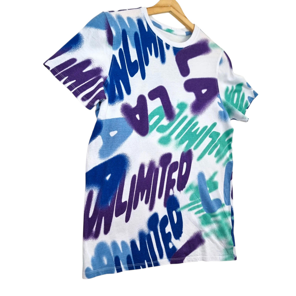 Primark T-Shirt Age 13 - 14 YRS Graphic Print Graffiti Crew Neck Jersey Tee