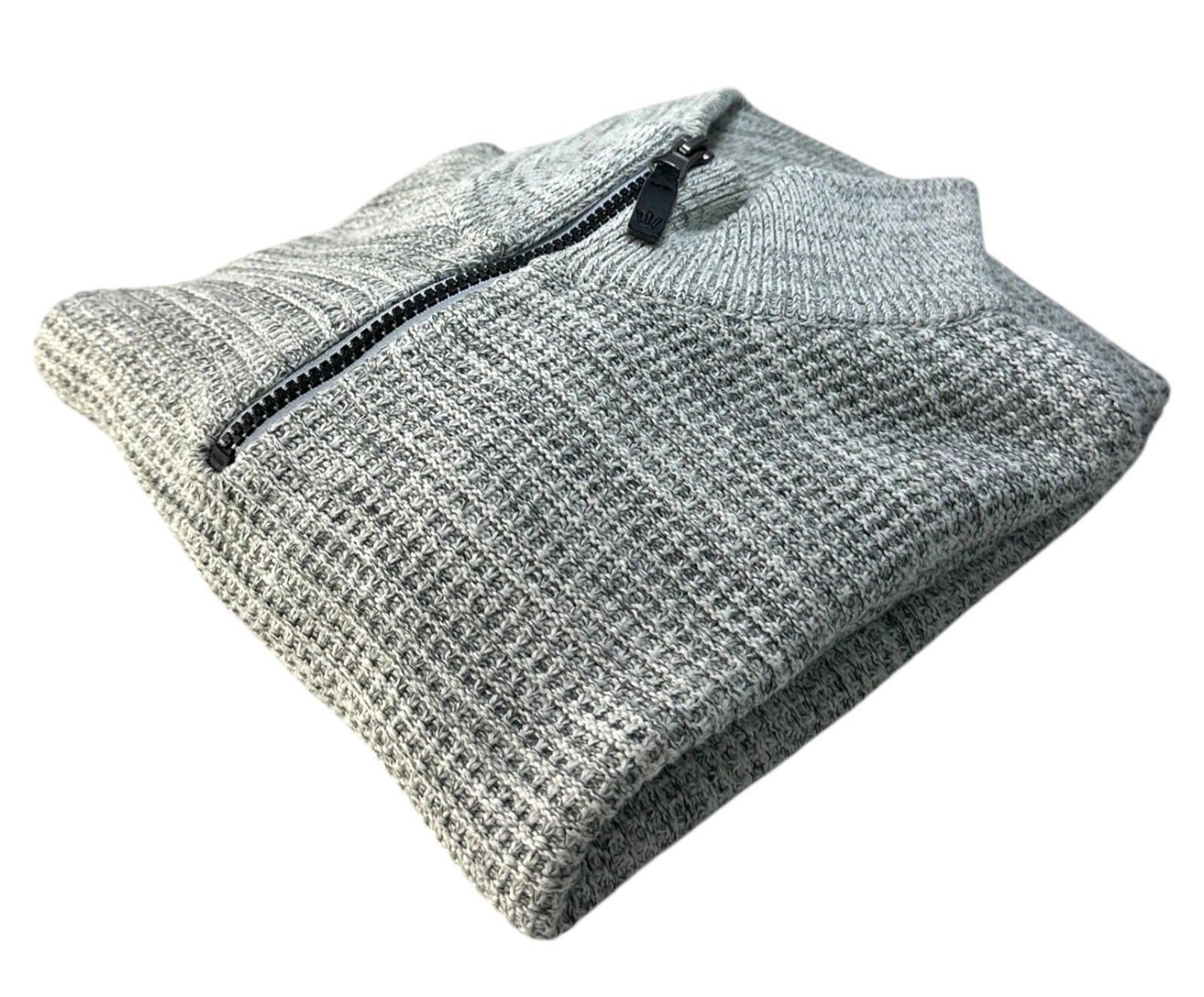 Next Knit Jumper Men's UK Size XL Grey 1/4 Zip Embroidered Logo Long Sleeve