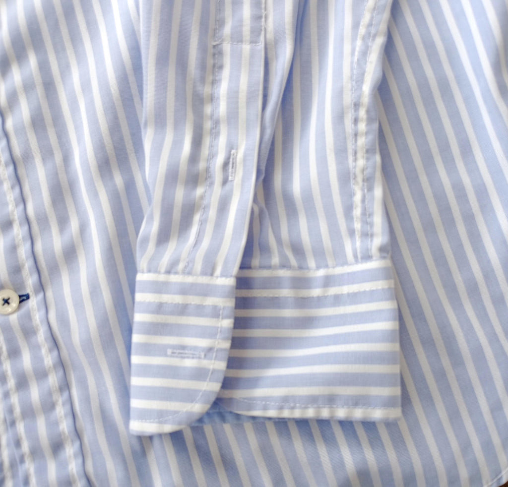 Broadbents & Boothroyds Shirt Men's UK Size 2XL Blue Stripe 100% Cotton Pocket
