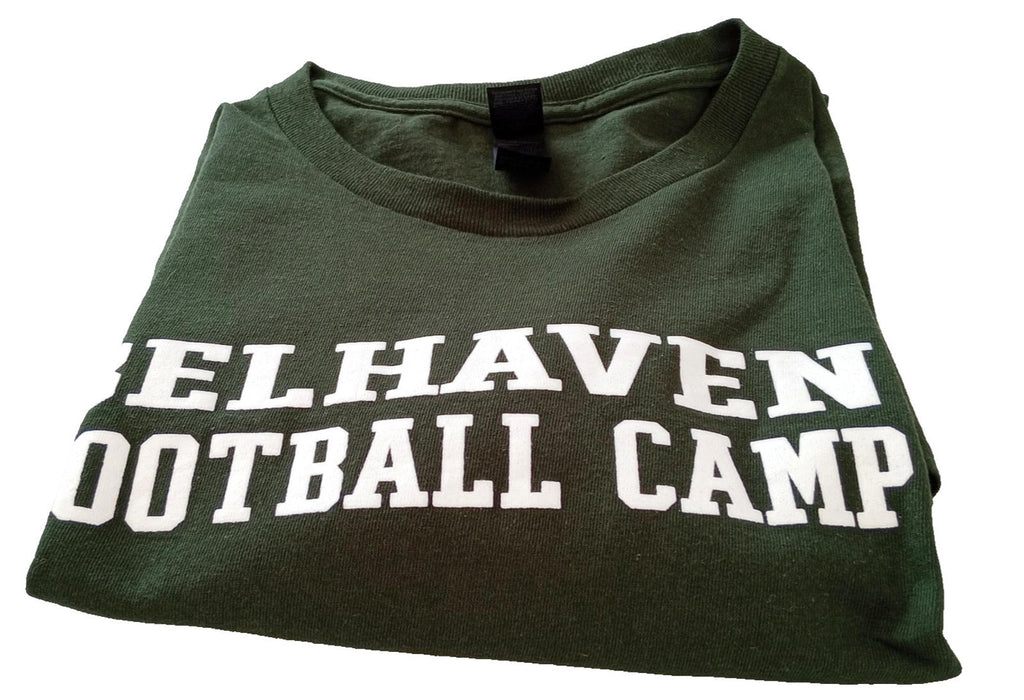 Belhaven Football Camp Graphic Print T-Shirt Men's UK Size 2XL Green 100% Cotton