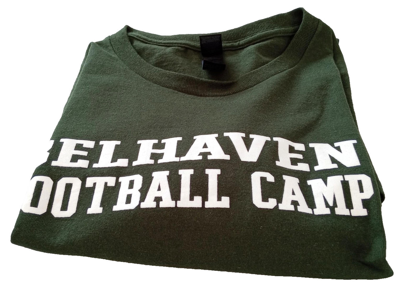 Belhaven Football Camp Graphic Print T-Shirt Men's UK Size 2XL Green 100% Cotton