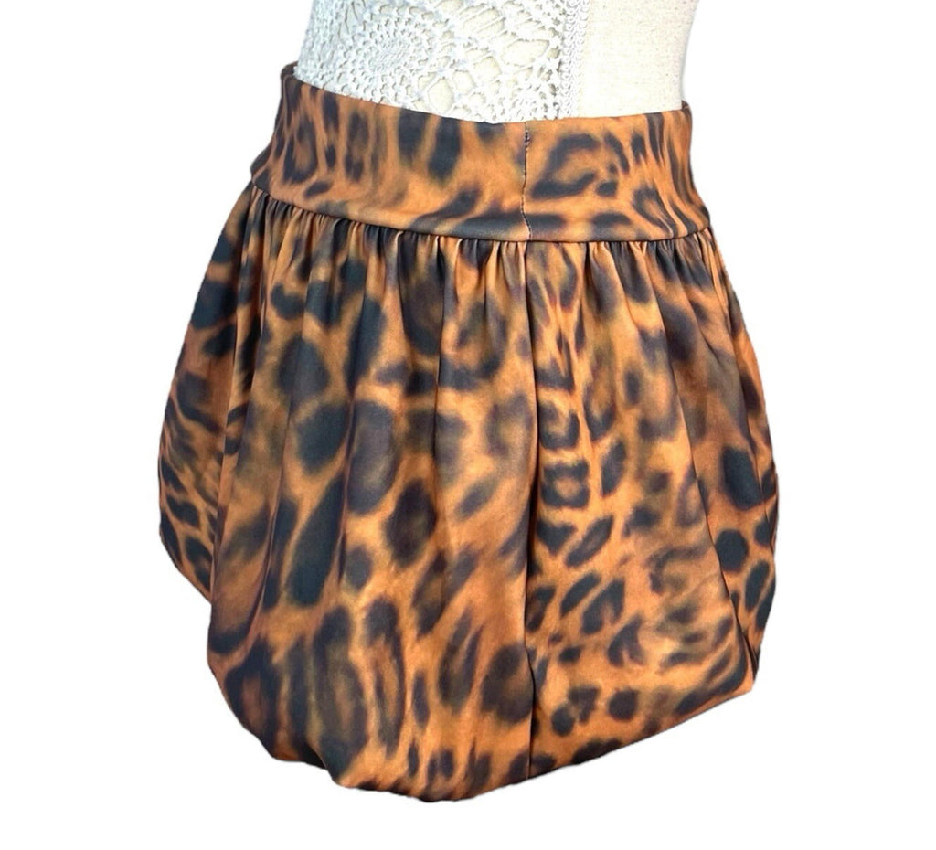 Pretty Little Thing Leopard Print Mini Skirt Bubble Hem Women’s UK Size 8