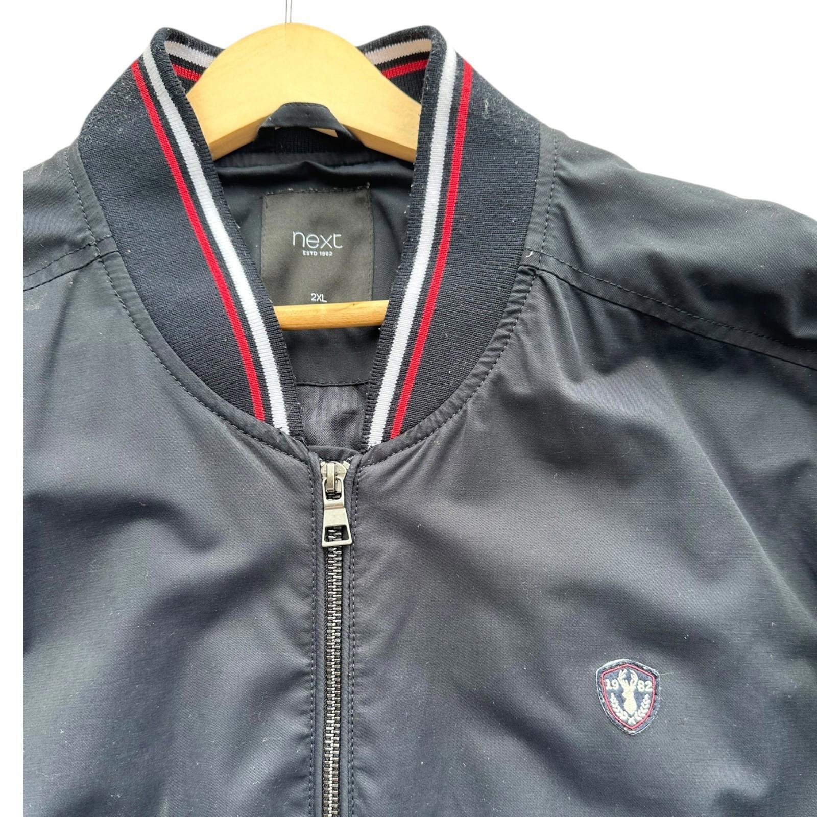 Next Jacket Men's UK Size 2XL Blue Shell Full Zip Long Sleeve Stripe Trim