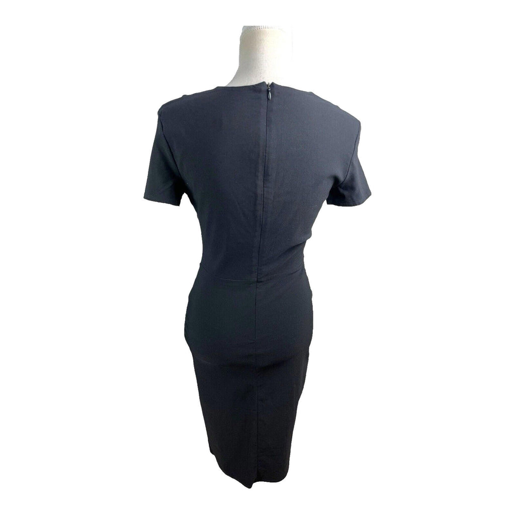 Amy Childs Midi Dress Black Fitted Stretch Women’s UK Size 12