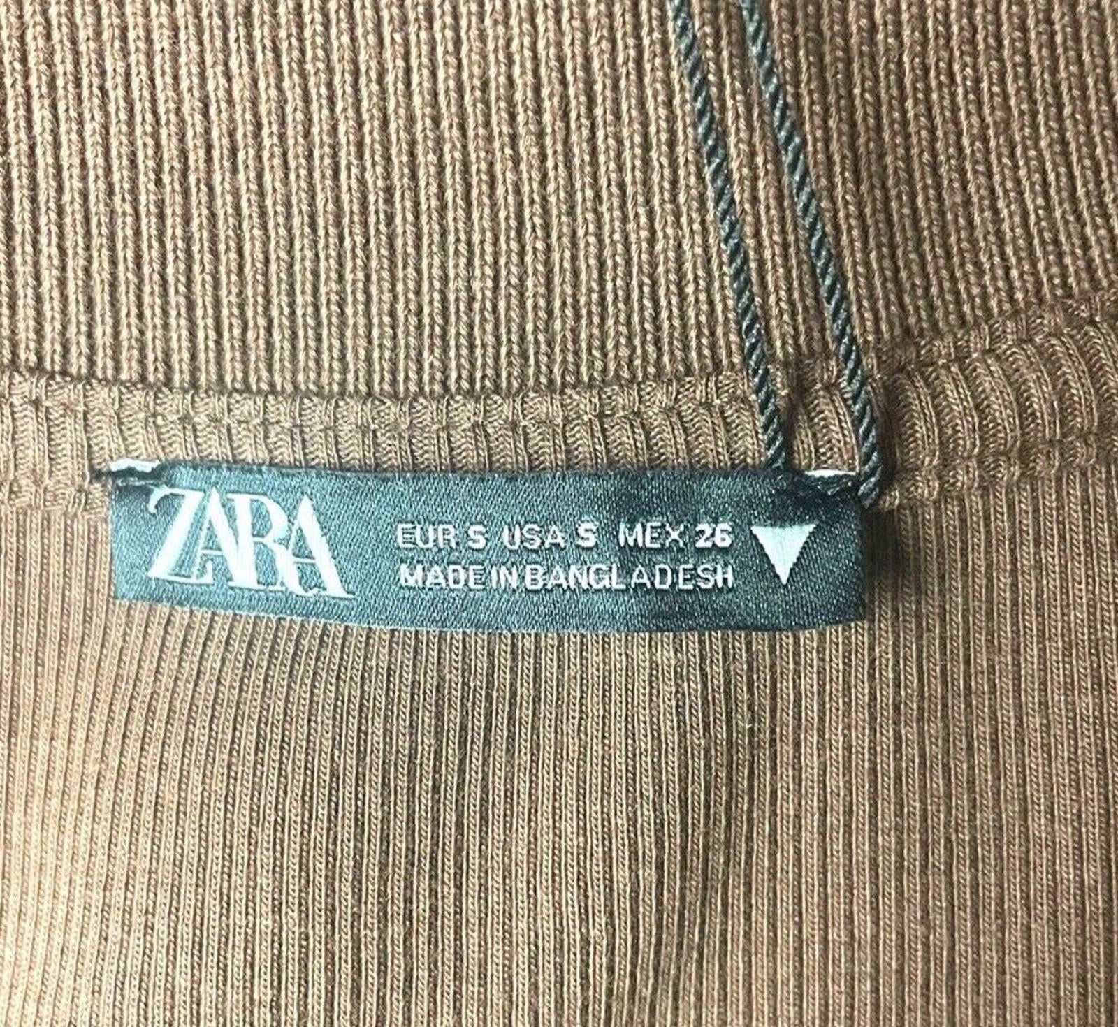 Zara Crop Top Ribbed Collared Women's UK Size XS