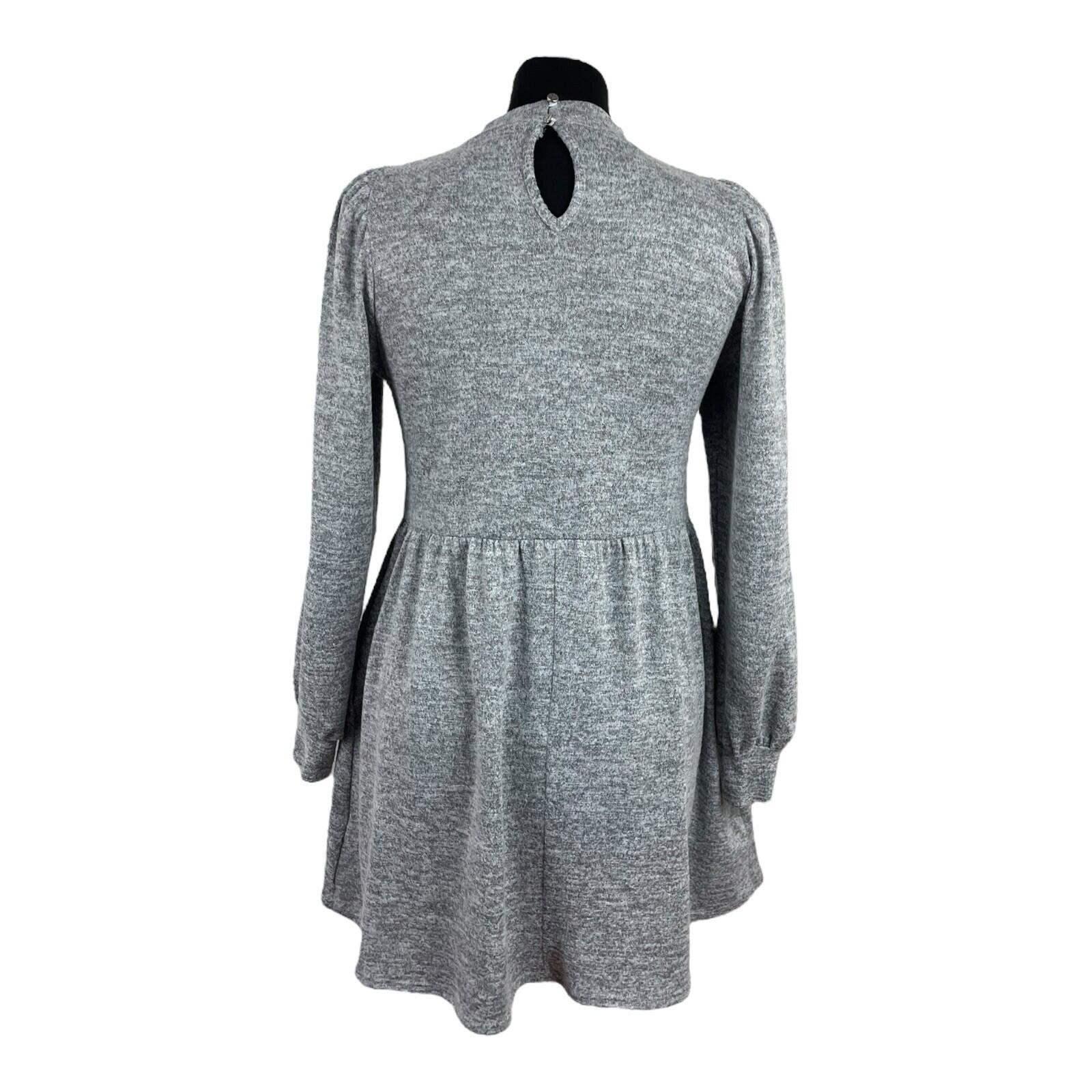New Look Grey Mini Dress High Neck Long Sleeve Women’s UK Size 8