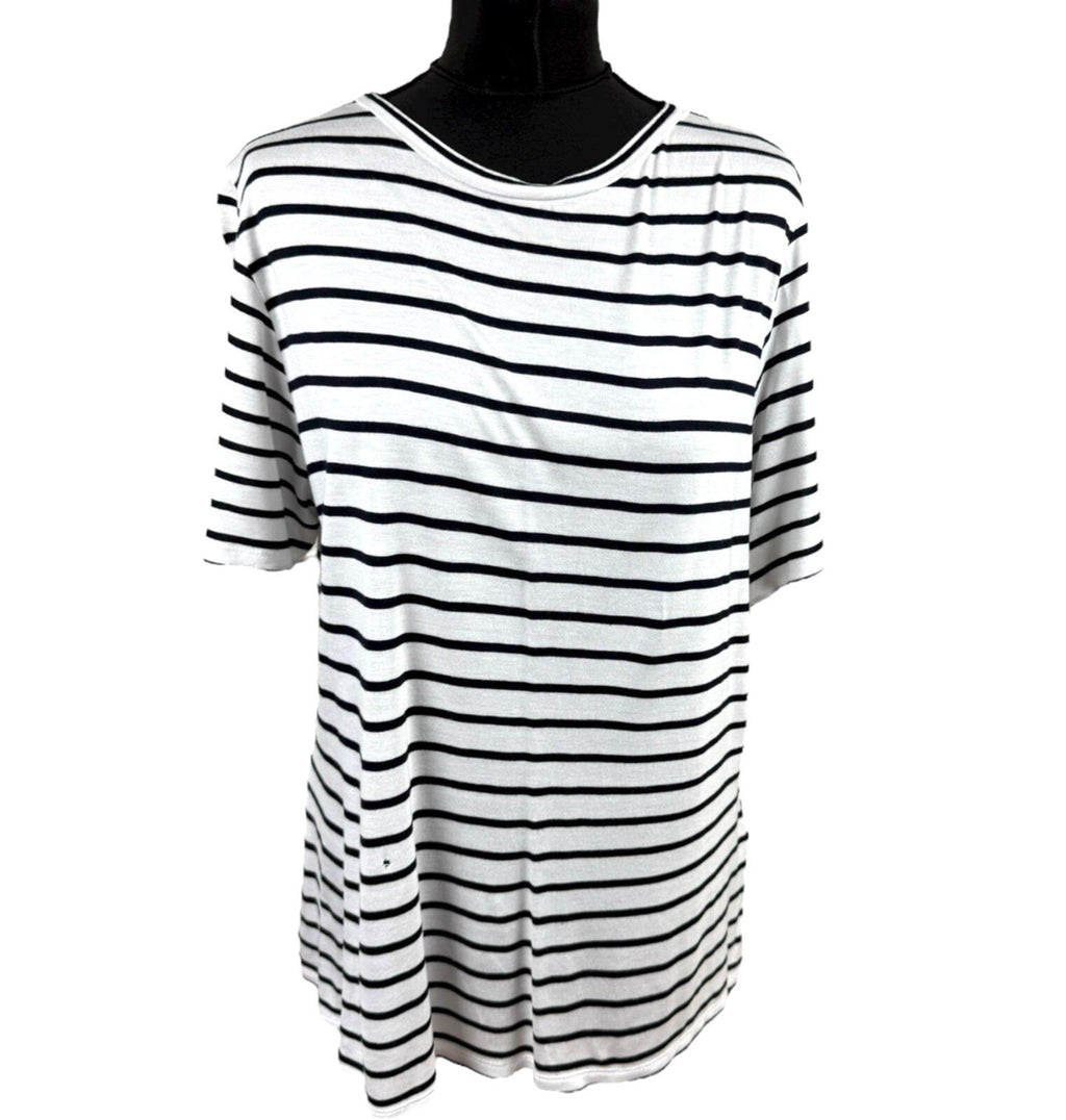 Marks & Spencer White Stripe T-Shirt Top Nautical Women’s UK Size 16