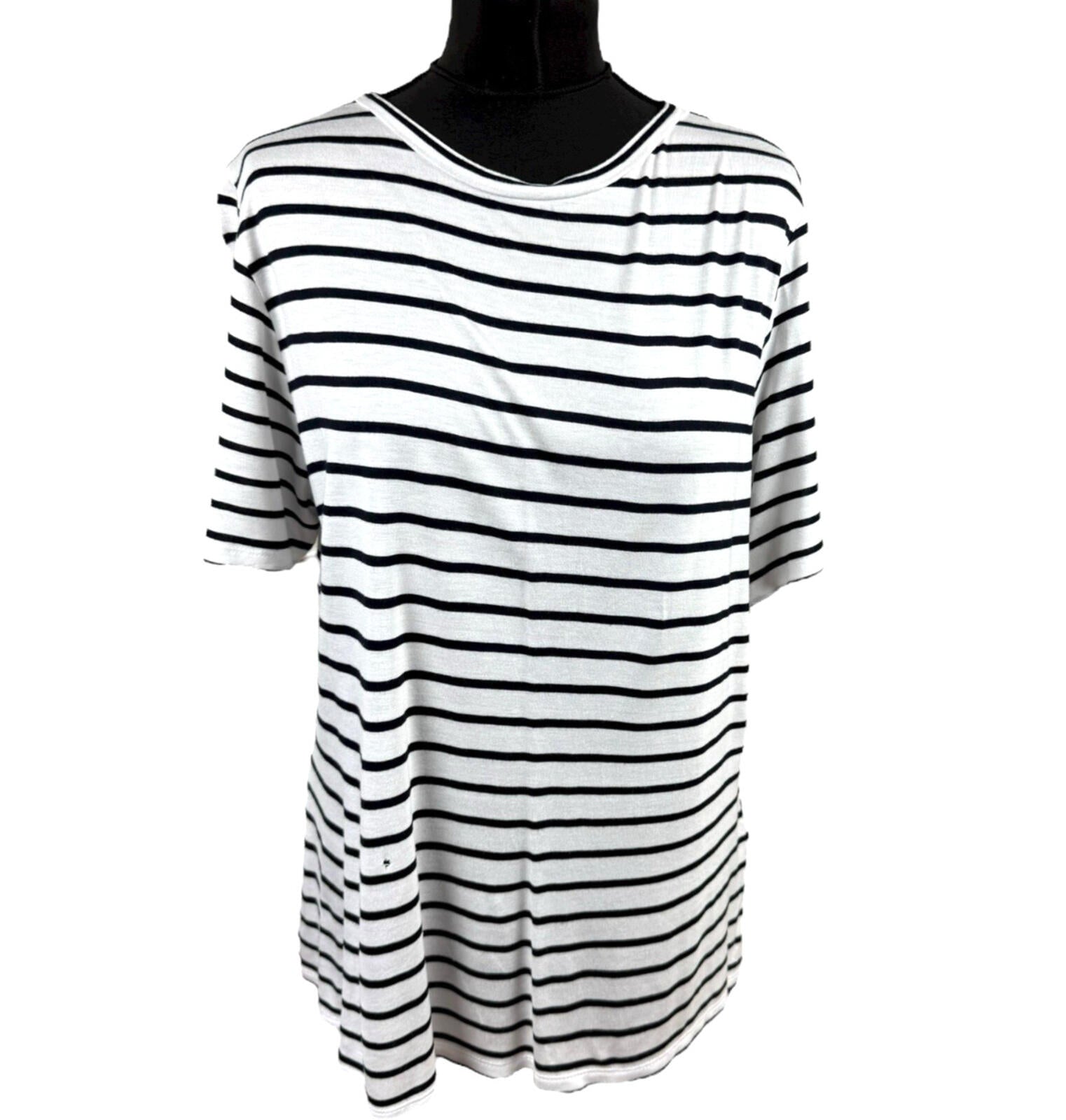Marks & Spencer White Stripe T-Shirt Top Nautical Women’s UK Size 16