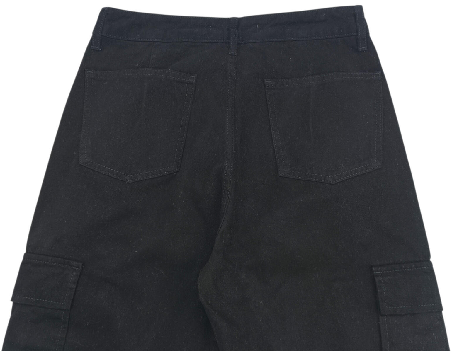 Michelle Keegan Cargo Jeans Women's UK Size 10 Black 100% Cotton Pockets Zip