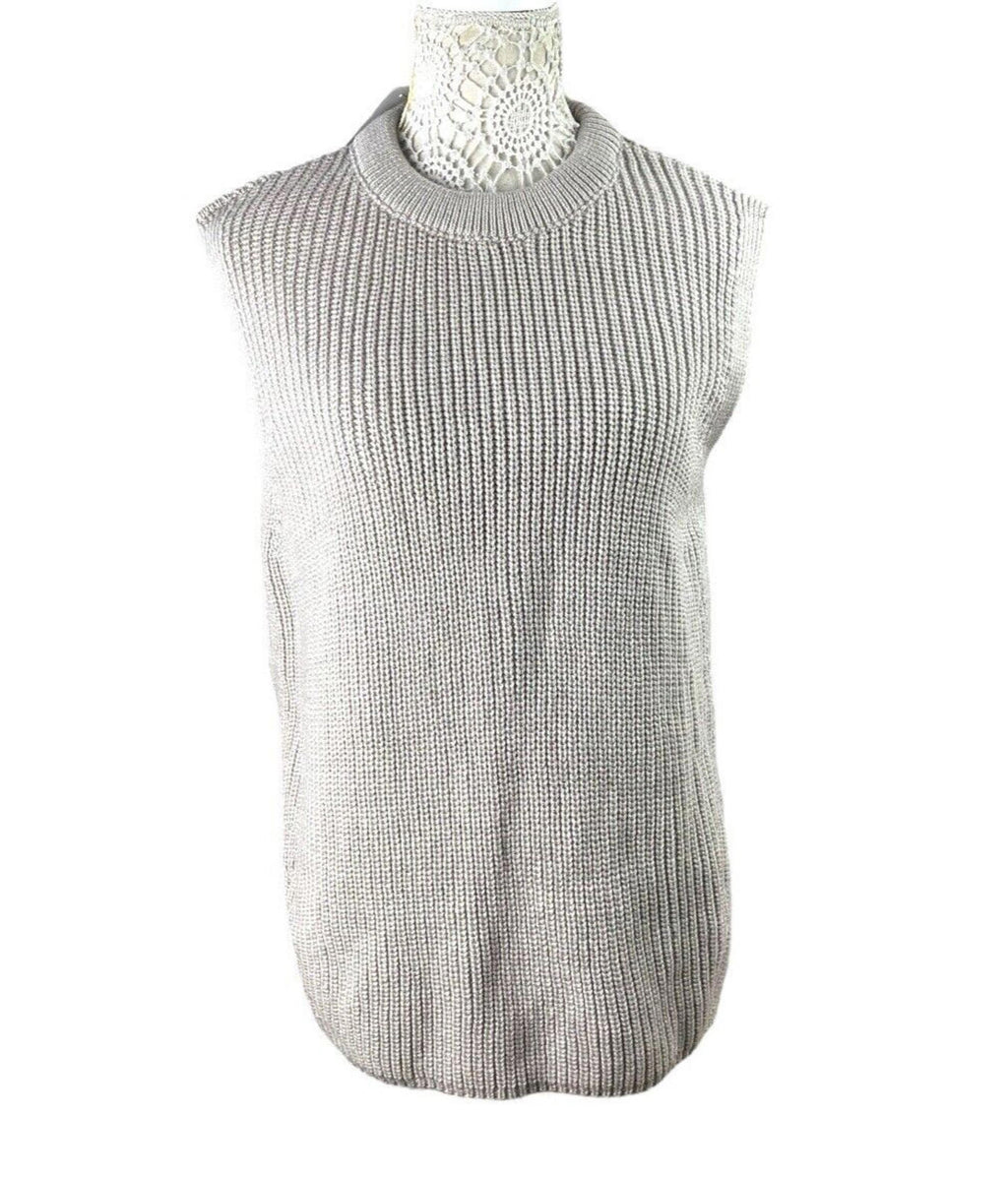New Look Greige Knit Vest Top Tapard Jumper Relaxed Fit Women’s UK Size S