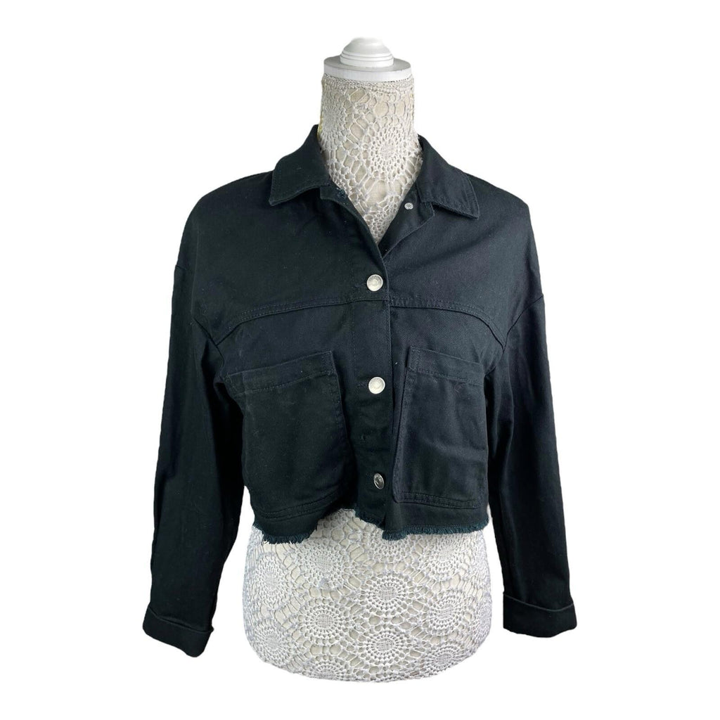 Divided Black Cropped Denim Jacket Women’s UK Size XS