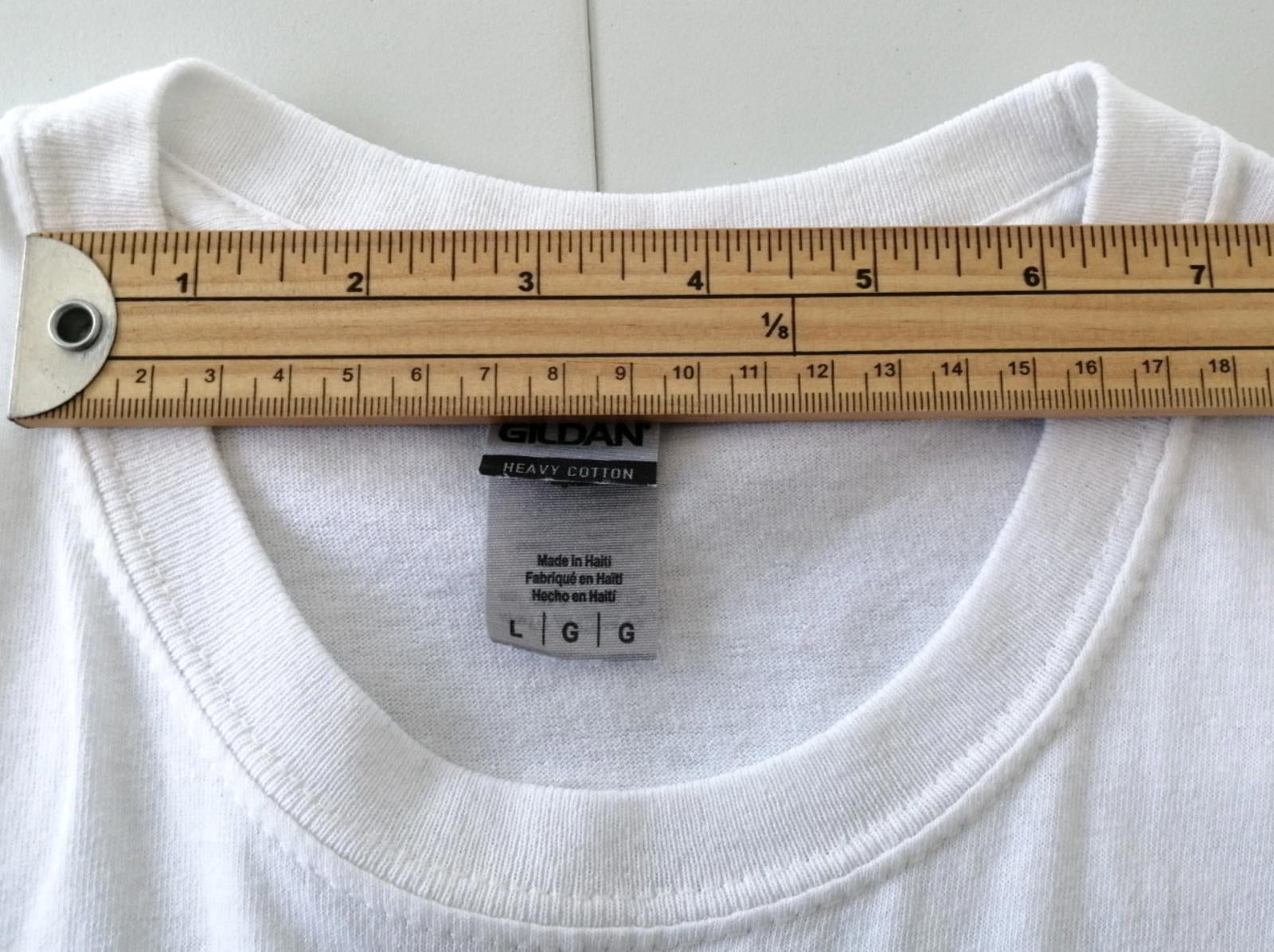 Graphic Print T-Shirt Men's US Size L White Crew Neck 100% Cotton
