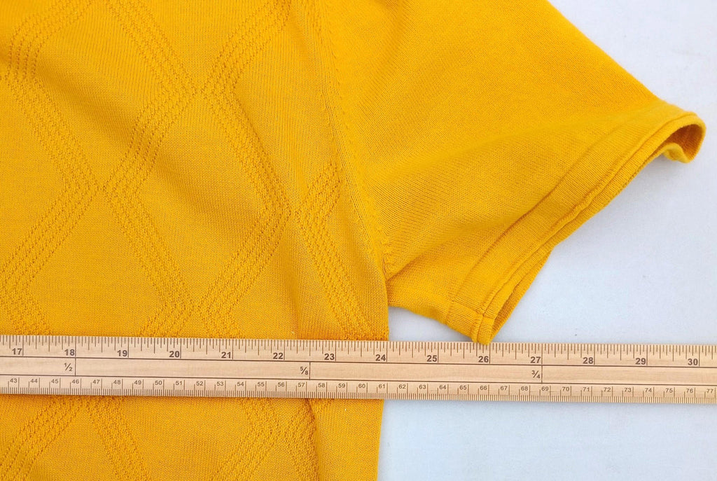 Next Knit Polo Shirt Men's UK Size XL Yellow Short Sleeve 100% Cotton Summer
