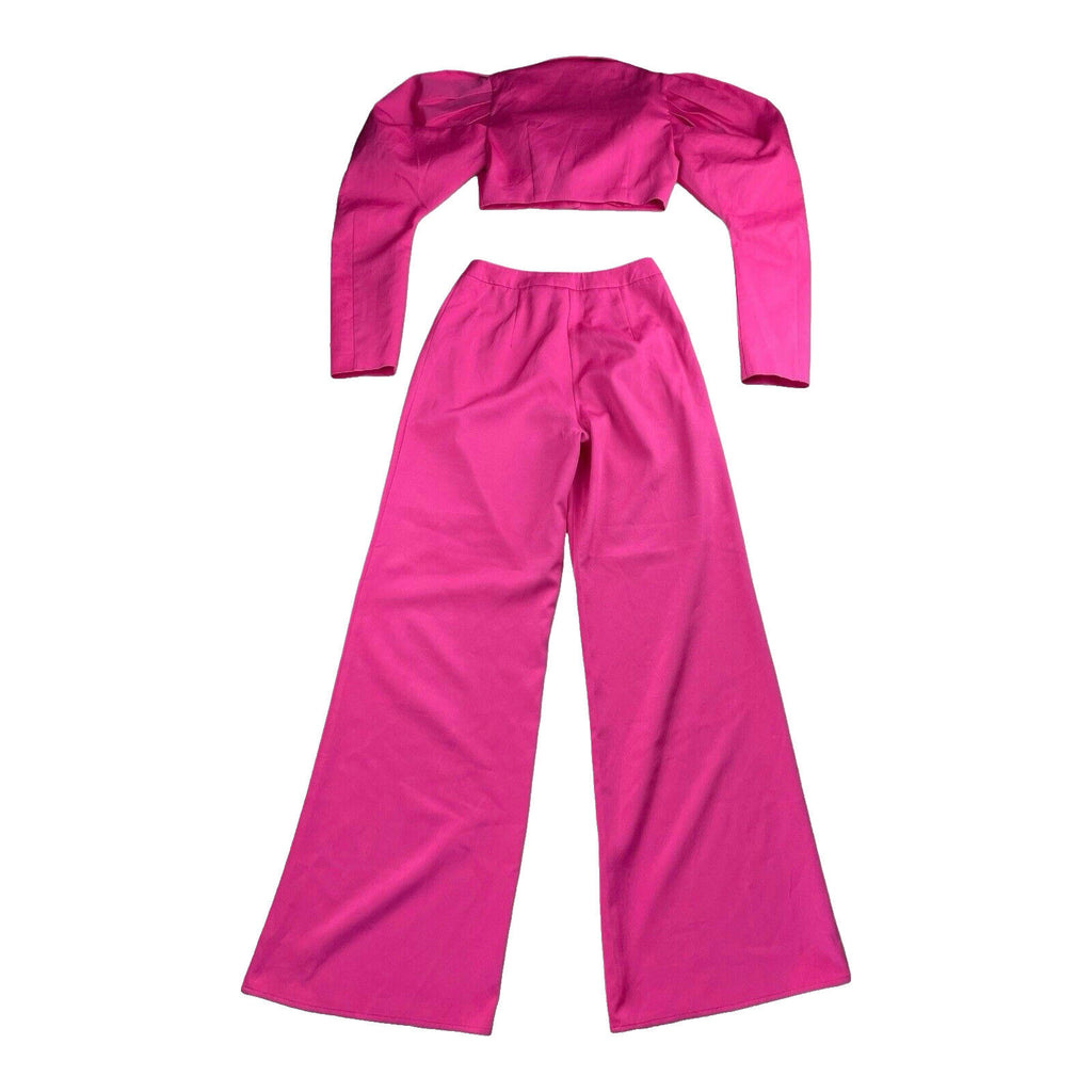 Pretty Little Thing Co-ord Set Pants & Cropped Blazer Pink Women’s UK Size 8