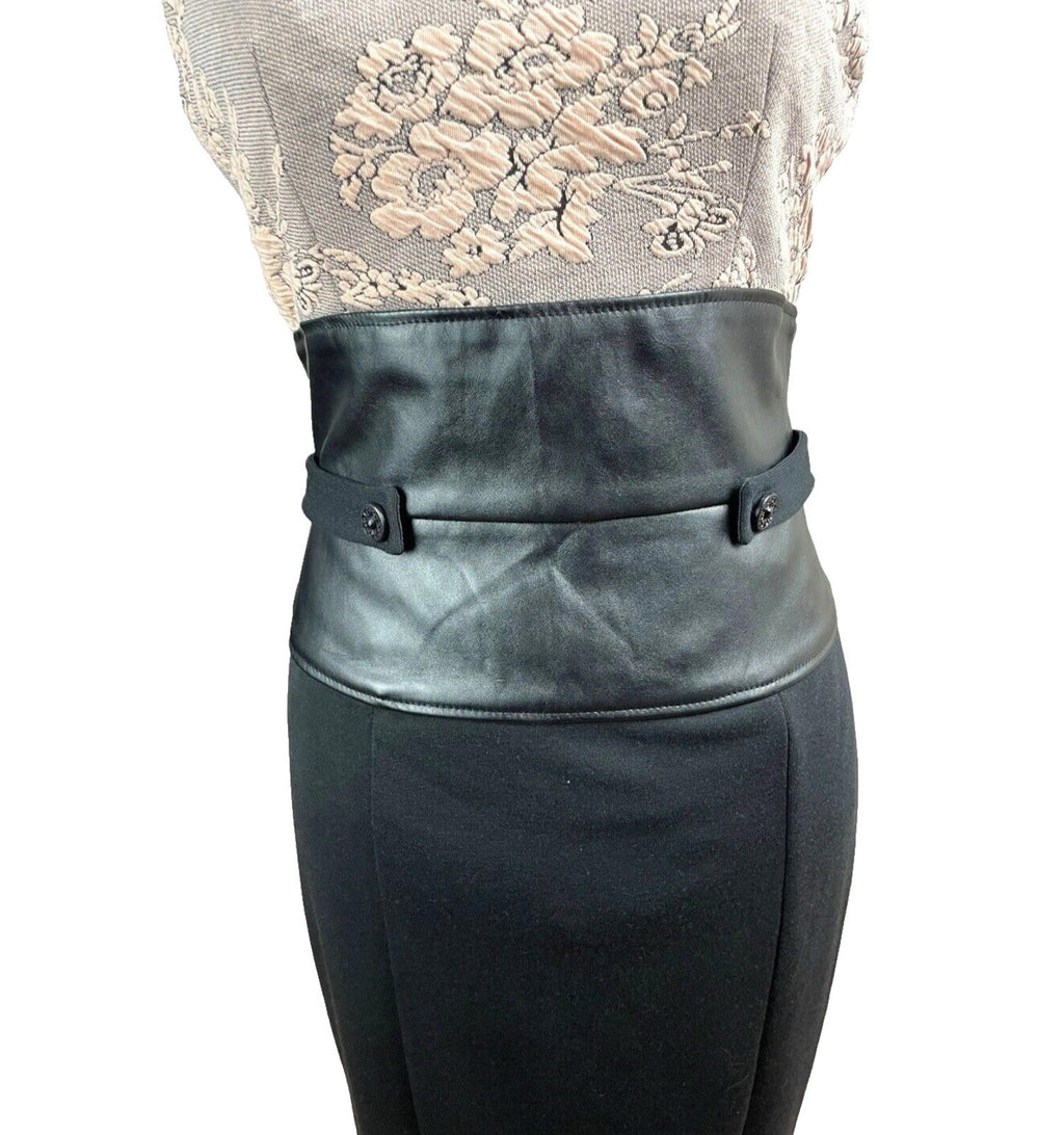 Amy Childs Midi Dress Women's UK Size 12 Rose Lace Detail Formal Sleeveless Zip