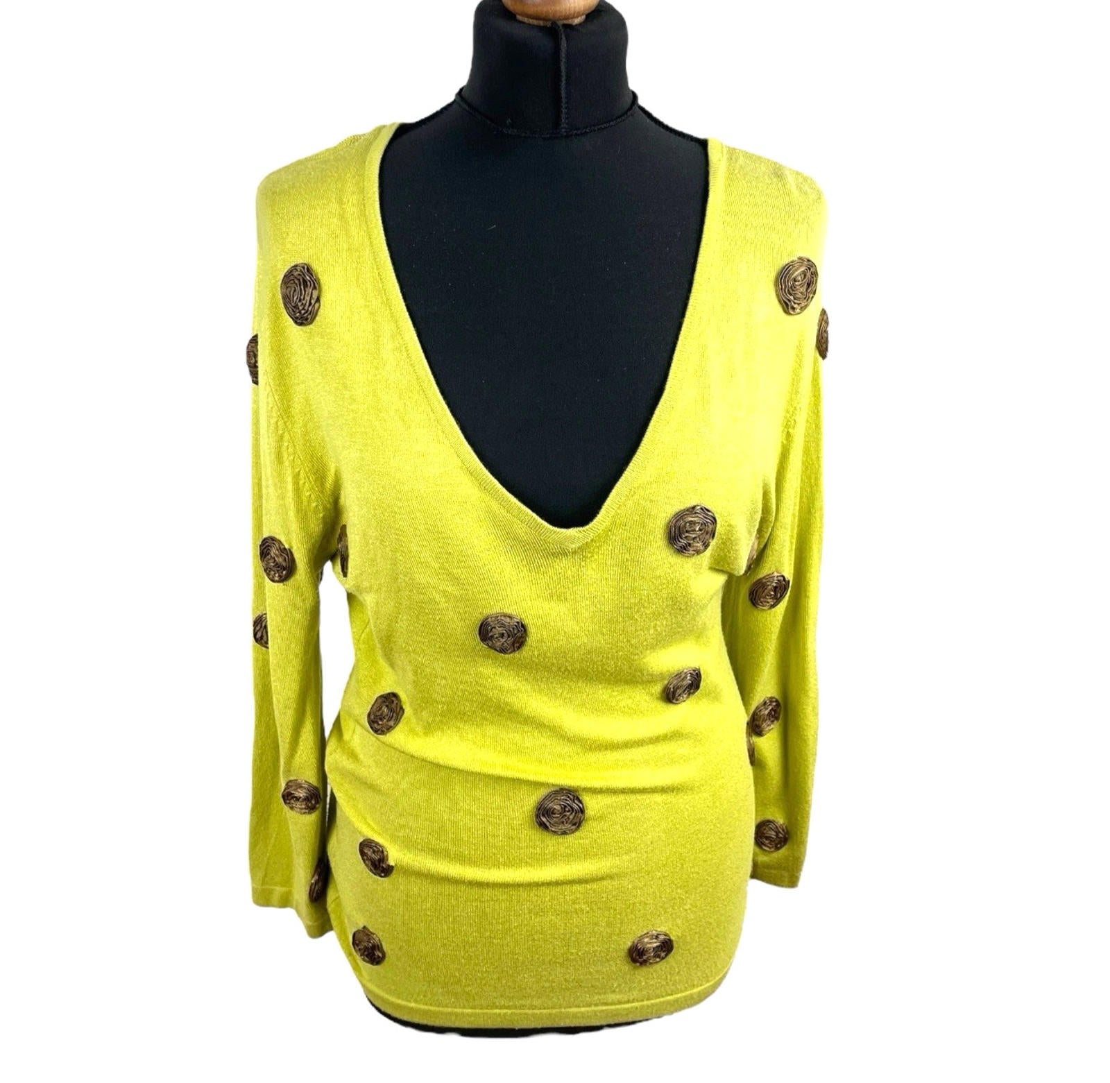 Kaliko Textured Jumper Dotted 3/4 Sleeve Women’s UK Size 8