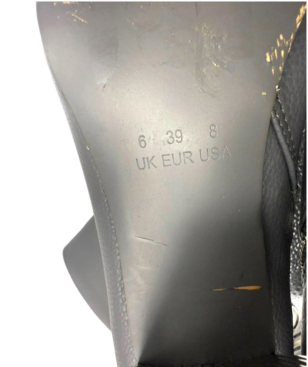 Primark Ankle Boots Women’s UK Size 6 Metallic Block Heel Pointed Zip Fastening