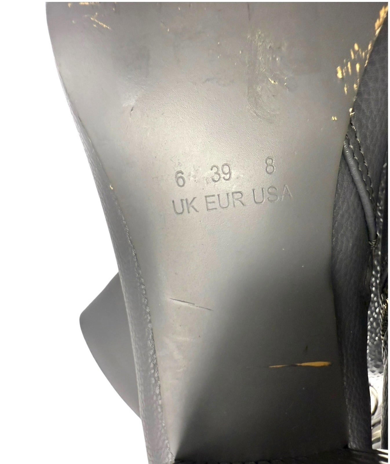 Primark Ankle Boots Women’s UK Size 6 Metallic Block Heel Pointed Zip Fastening