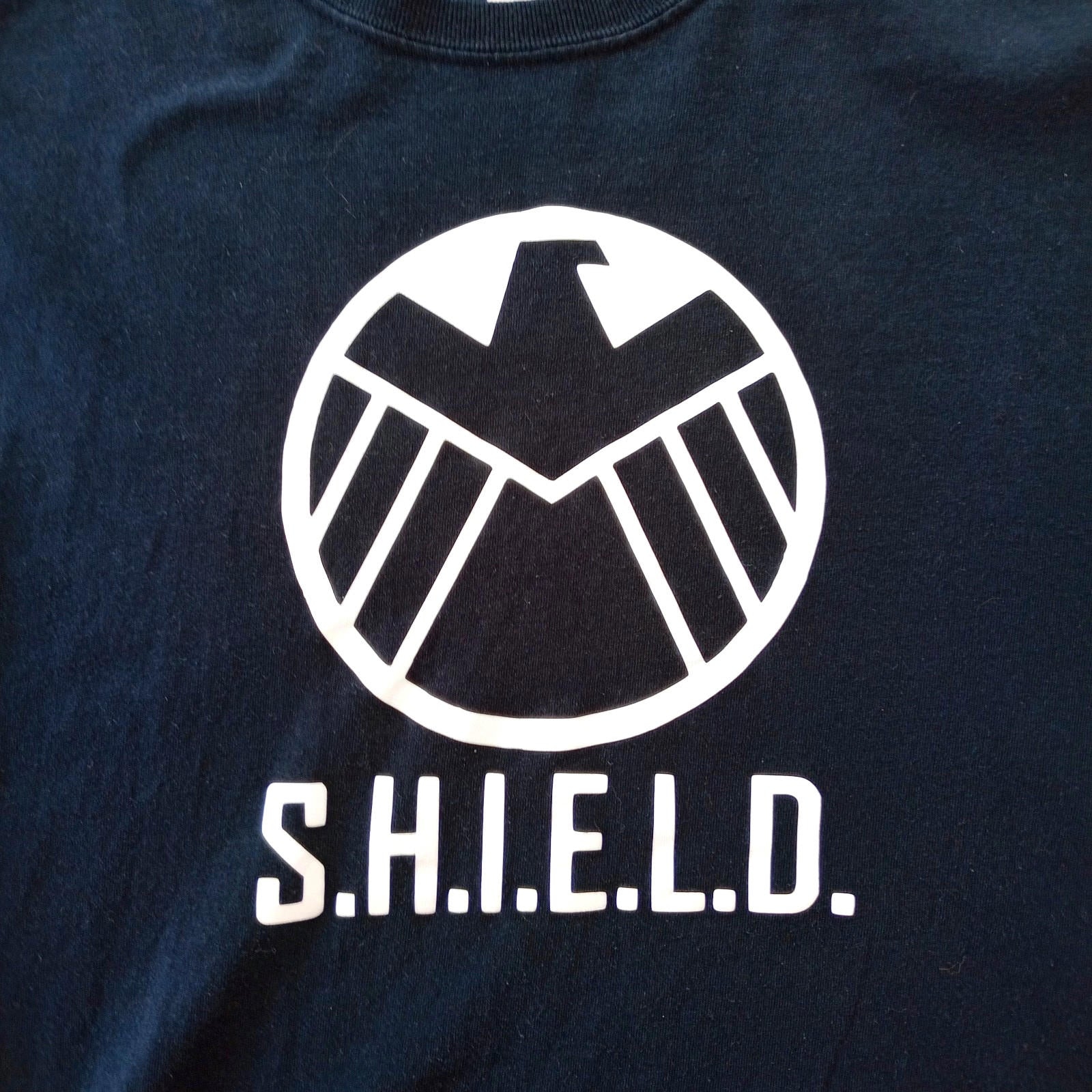 Graphic Print T-Shirt Men's UK Size XL Black Crew Neck 100% Cotton S.H.I.E.L.D.