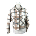 Stradivarius Beige Check Shacket Cropped Brushed Women’s UK Size XS