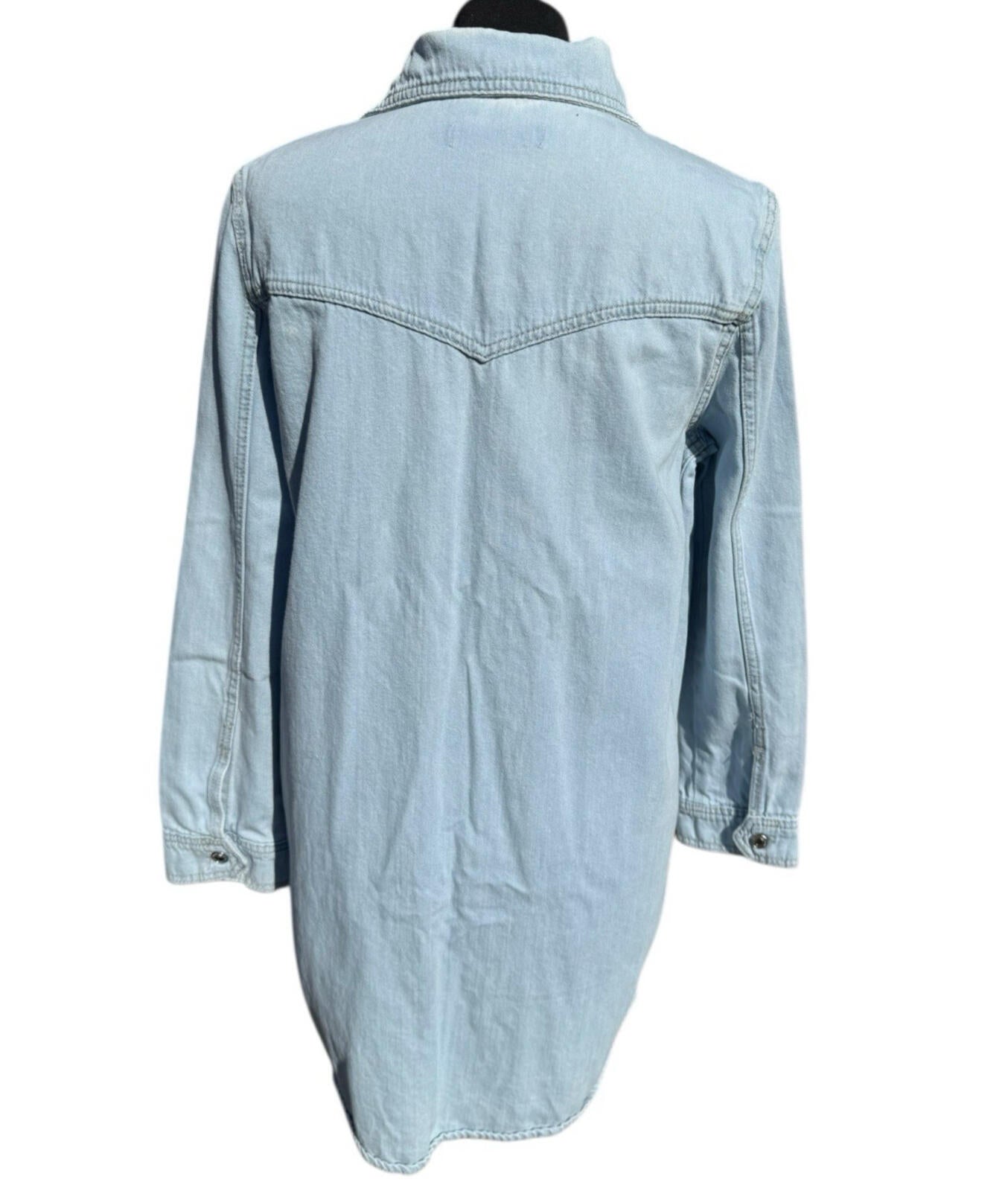 Denim Co Light Denim Shirt Jacket Shacket Collared Long Women’s UK Size 12