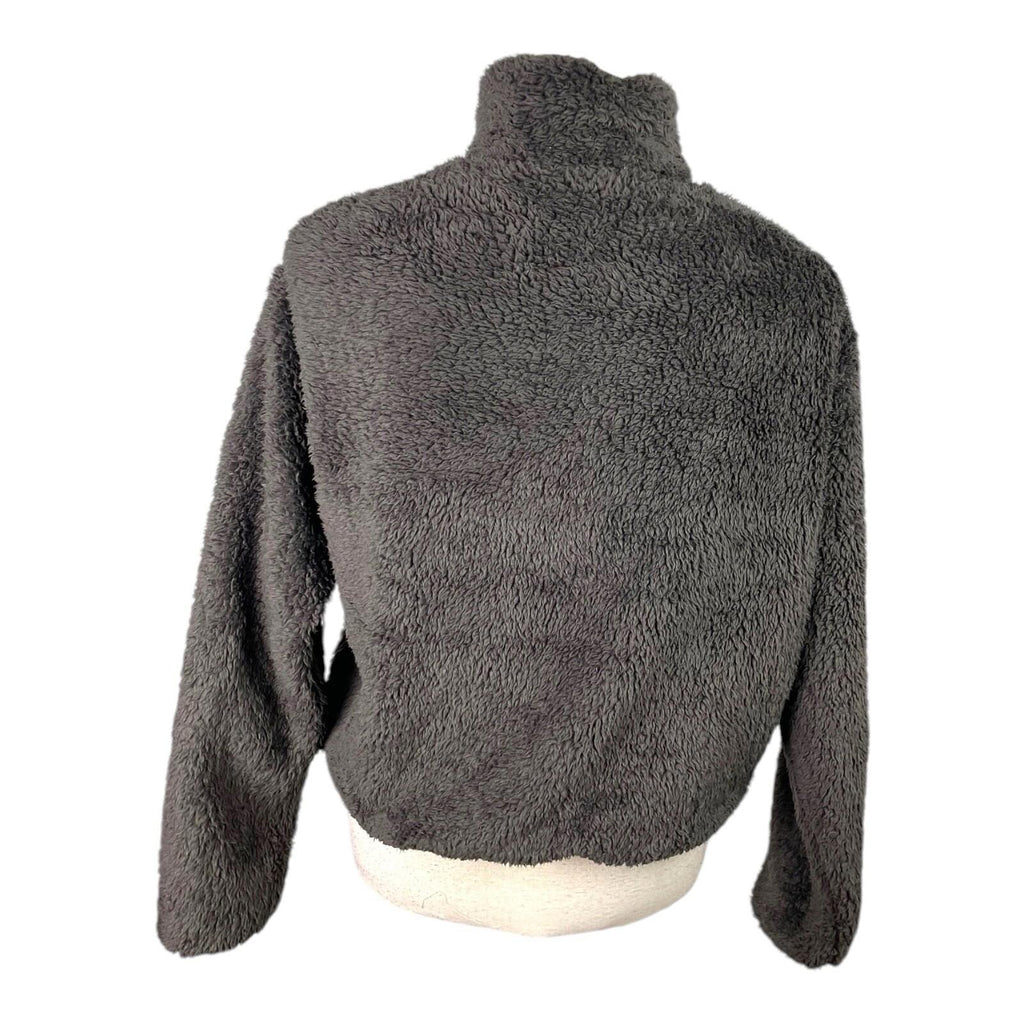 H&M Dark Brown Teddy Fleece Jumper High Neck Relaxed Fit Women’s UK Size XS