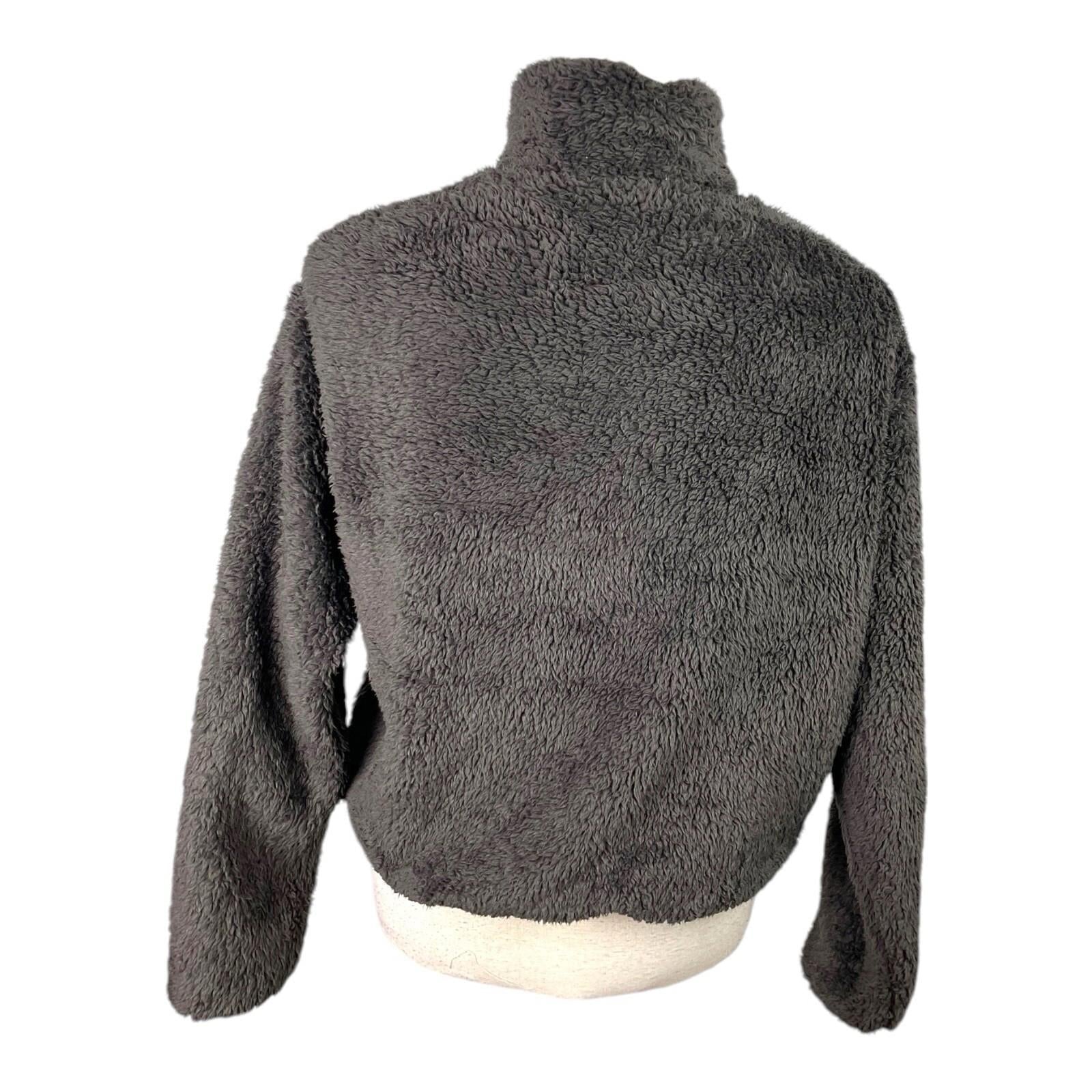 H&M Dark Brown Teddy Fleece Jumper High Neck Relaxed Fit Women’s UK Size XS