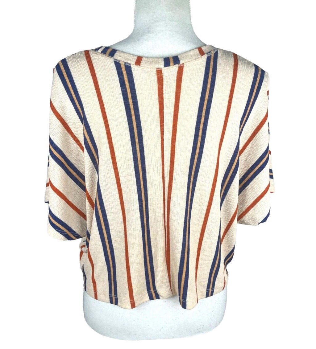 Zara Striped Crop Shirt Blouse Flannel Top Women's UK Size S