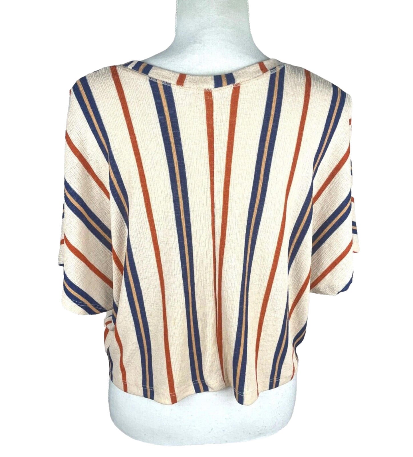 Zara Striped Crop Shirt Blouse Flannel Top Women's UK Size S
