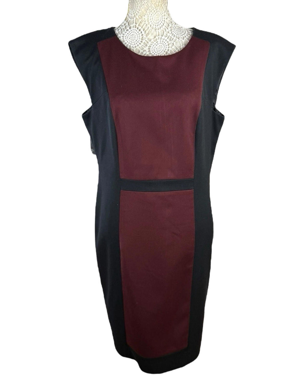 Next Black Red Pencil Dress Midi Smart Sleeveless Petite Size 18