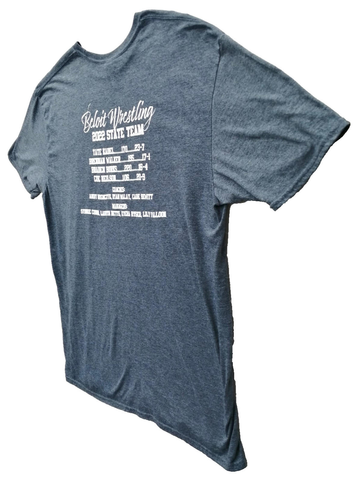 Beloit Wrestling 2022 Graphic Print T-Shirt Men's Size XL Slate Crew Neck