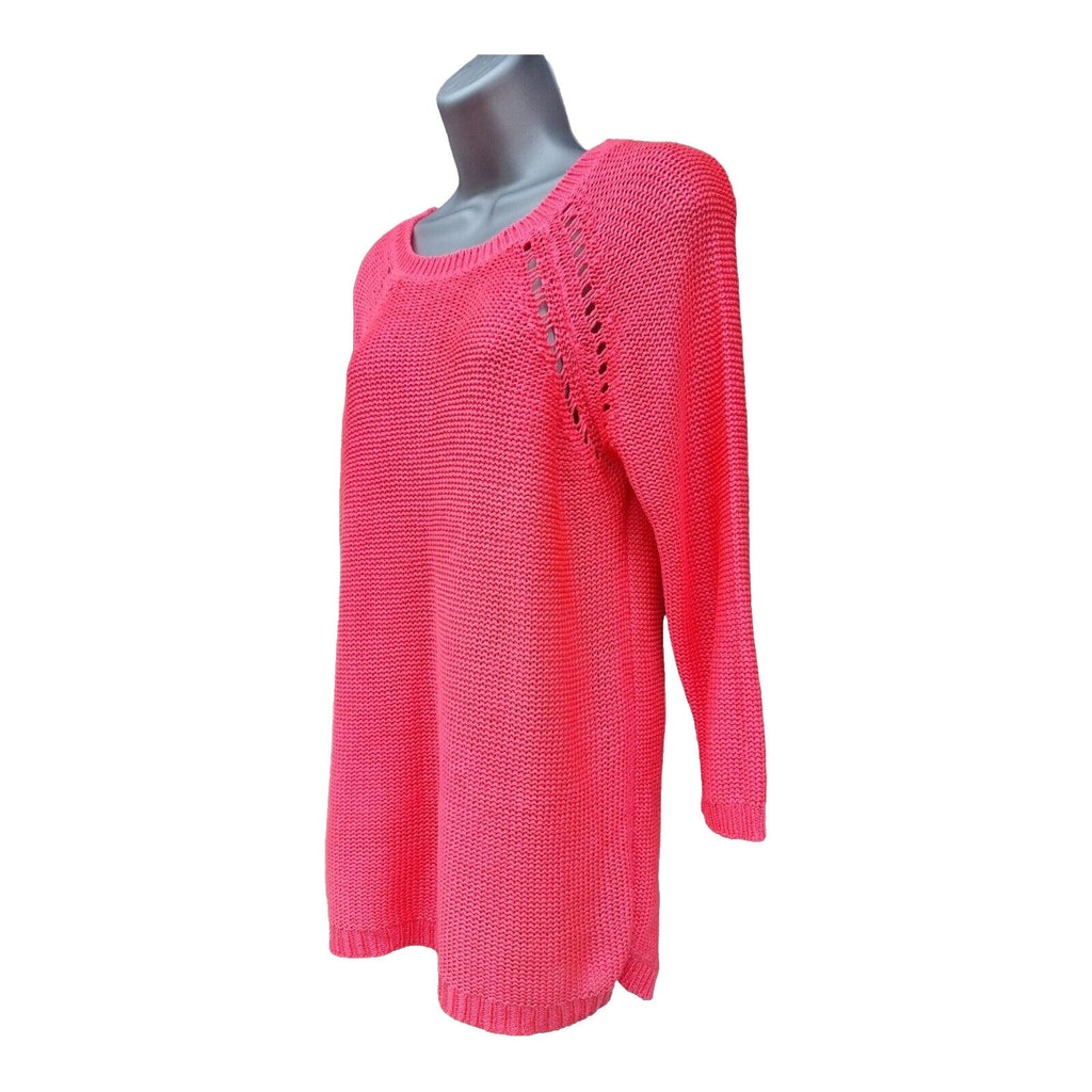 F&F Pink Knit Jumper Dress Crew Neck Women's UK Size 10