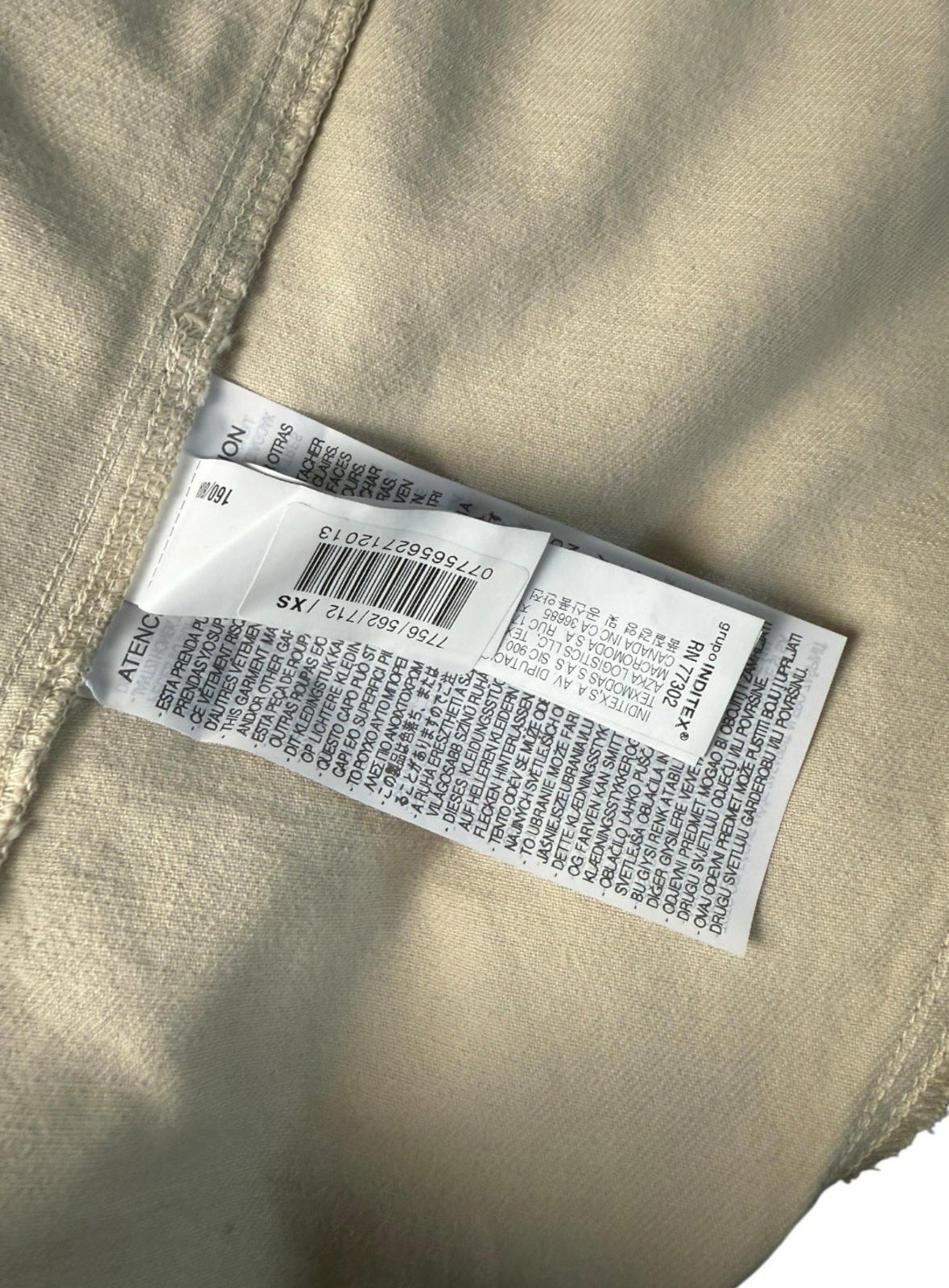 Zara Denim Jacket Oversized Collared Women’s UK Size XS Beige Button Front
