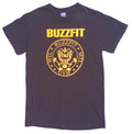 BuzzFit Gym T-Shirt Men's UK Size S Black Crew Neck Print 100% Heavy Cotton