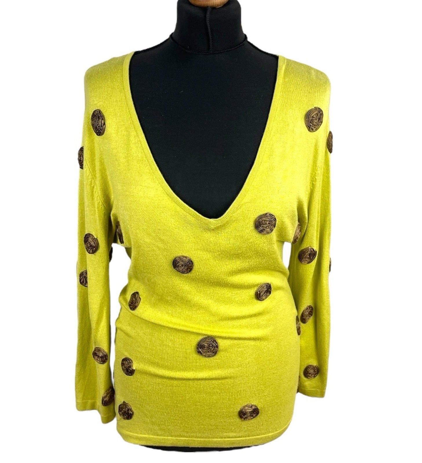 Kaliko Textured Jumper Dotted 3/4 Sleeve Women’s UK Size 8