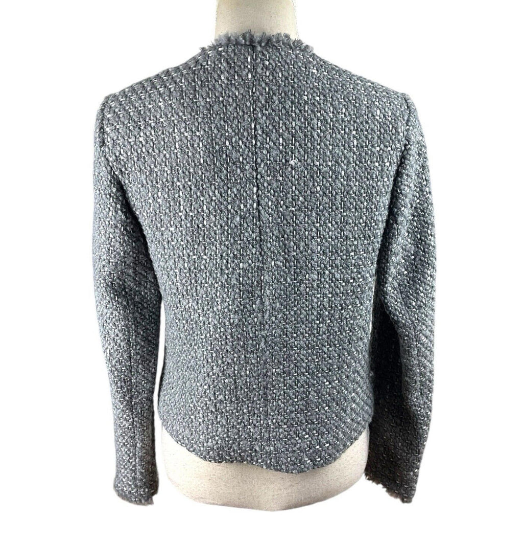 Marks & Spencer Tweed Blazer Coat Jacket Grey Mid Length Women’s UK Size 8