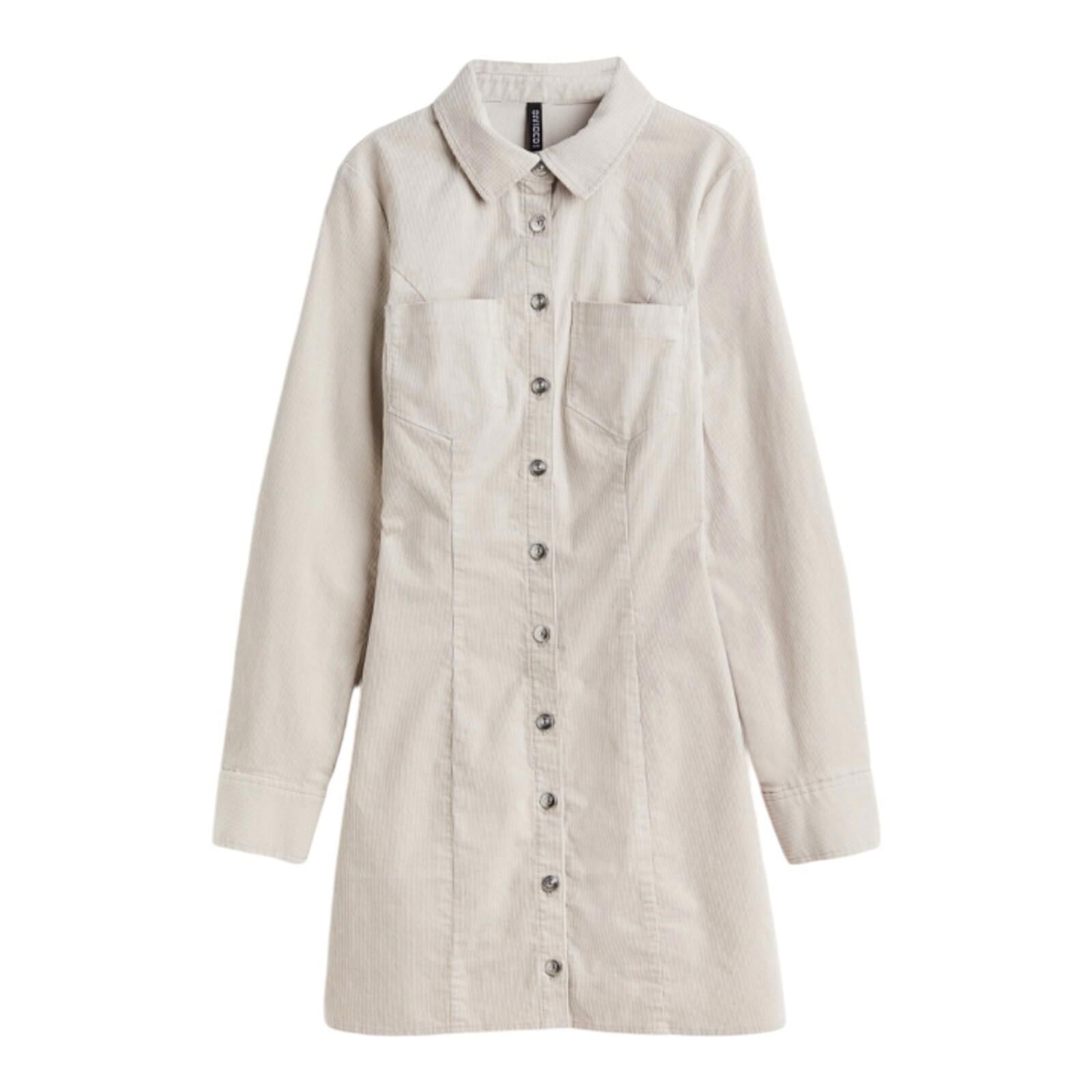 Divided Grieve Corduroy Shirt Dress Mini Collared Women’s UK Size 8