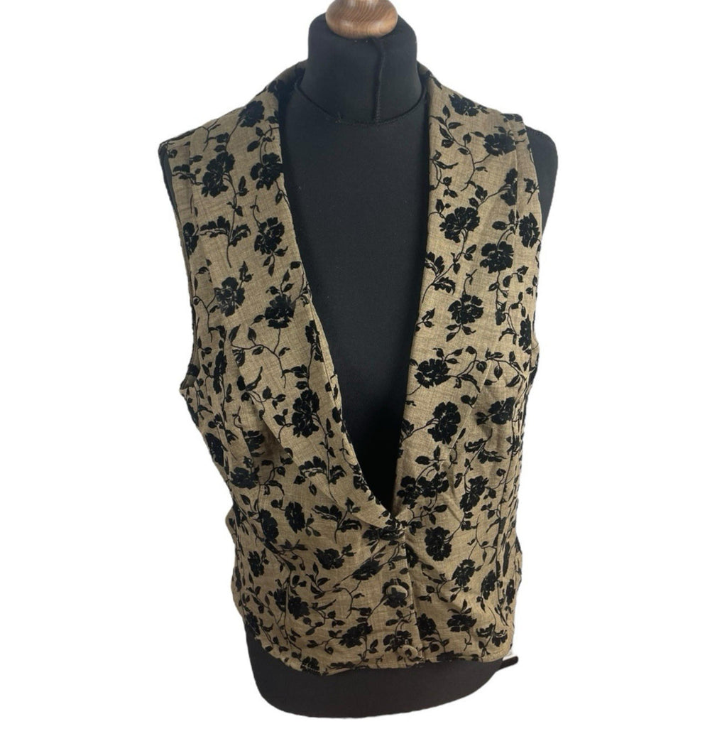 Ravi London Waistcoat Textured Collared Mid Length Sleeveless Women’s UK Size 8