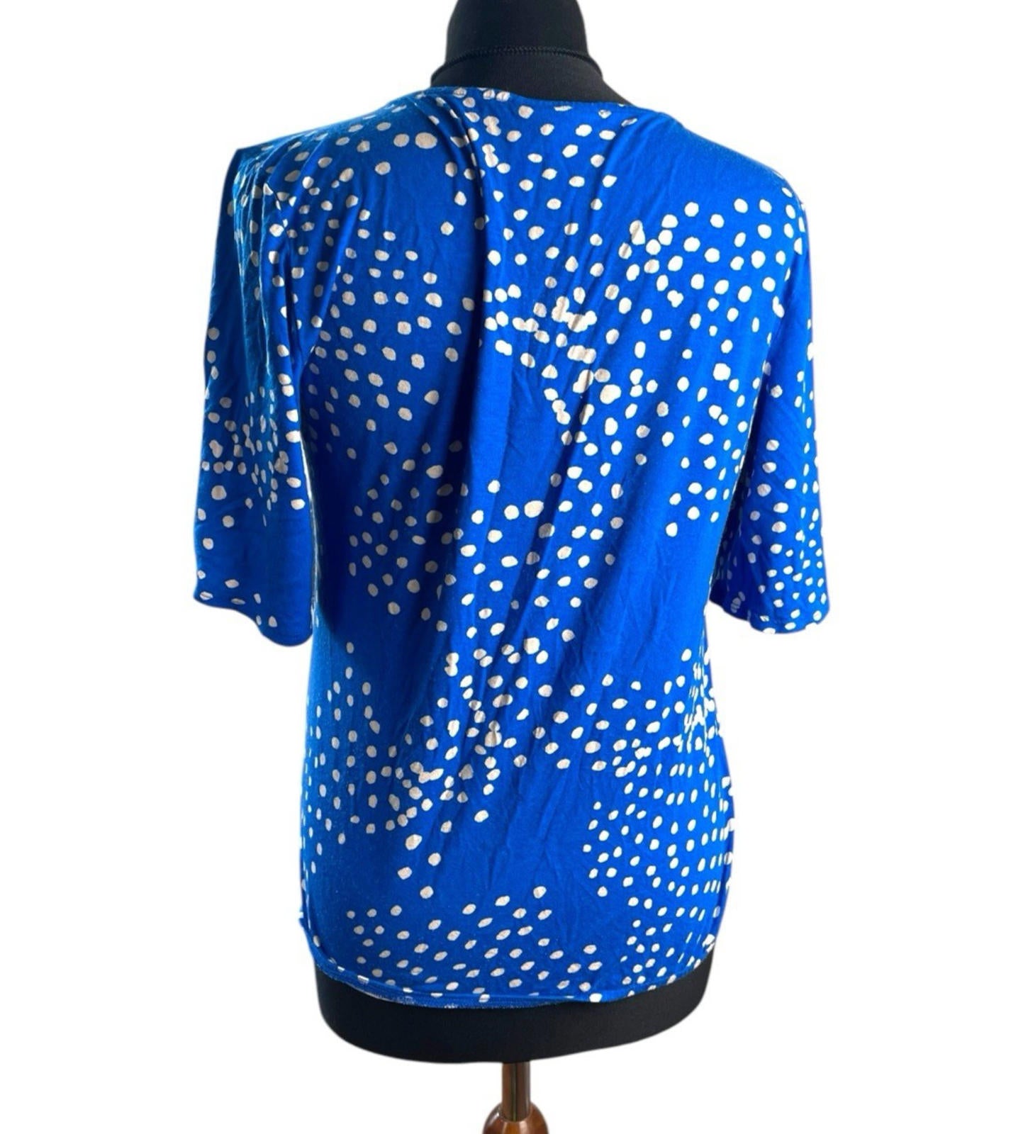 Wallis Blue Polka Dot Blouse Short Sleeve Top Women’s UK Size 10