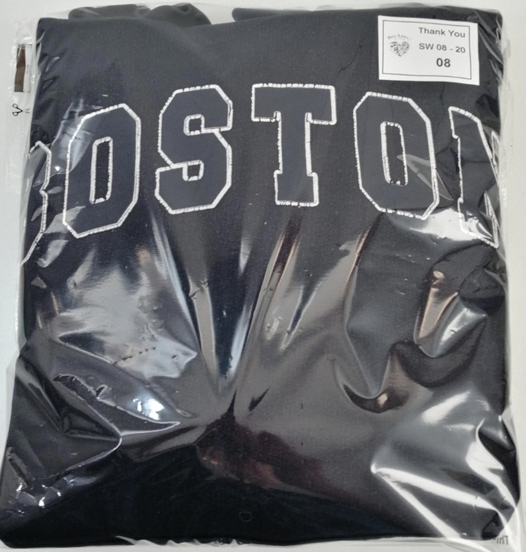 Boston Hoodie Men's Size M Navy Blue Jersey Hooded Pockets Sports