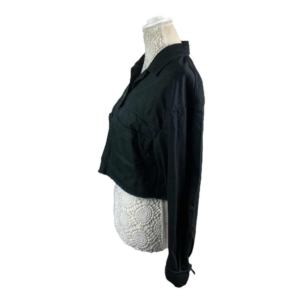 Divided Black Cropped Denim Jacket Women’s UK Size XS