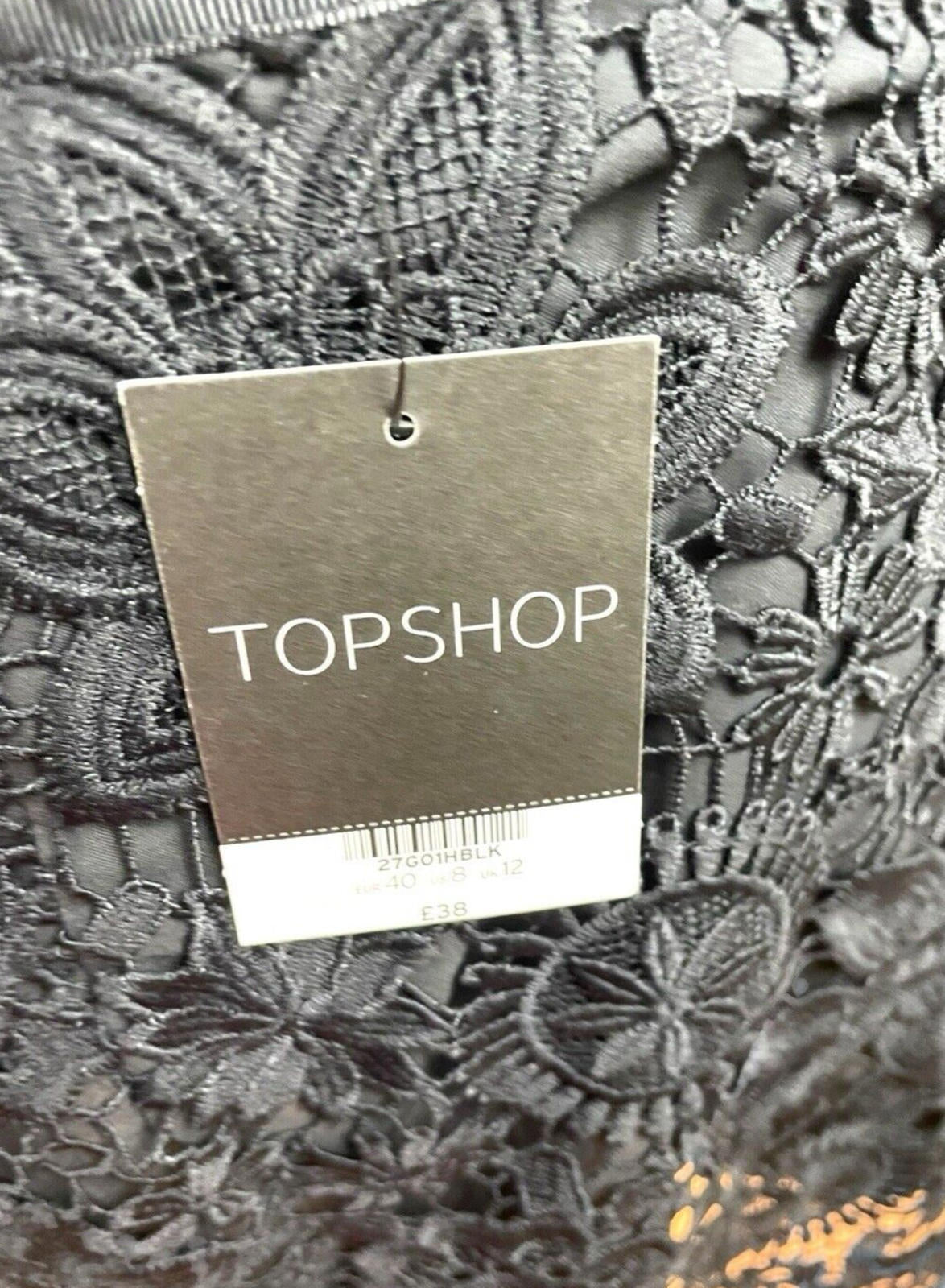 Topshop Co Ord Set  Women's UK Size 12 Top & Mini Skirt Layered Black